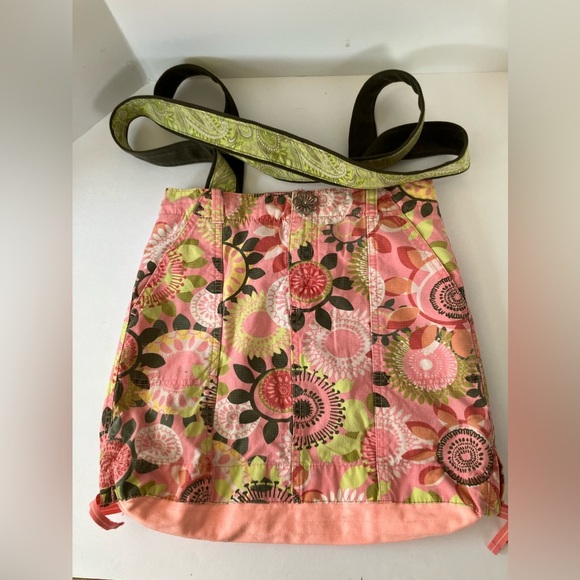 Women’s Handmade Upcycled Cotton Tote, Shoulder Bag, Pink/Green, Floral - Picture 1 of 8